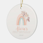 ボホレインボーウォーターカラーファースト誕生日 セラミックオーナメント (左)