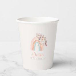 ボホレインボーウォーターカラーファースト誕生日 紙コップ