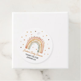 ボホレインボーウォーターカラーベビーシャワー フェイバータグ