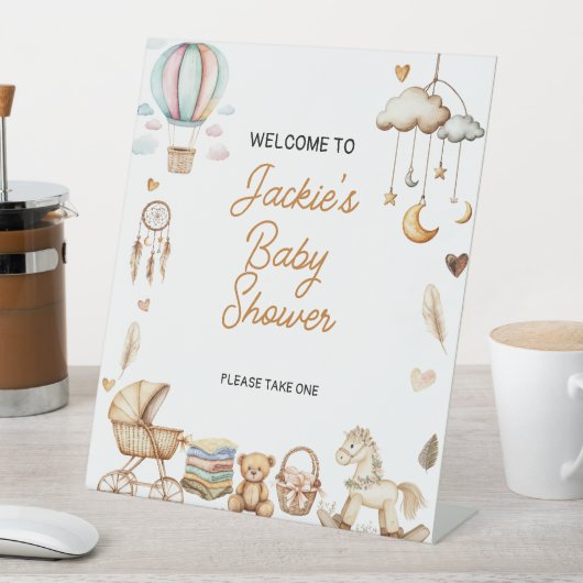 ボホレインボーウォーターカラーベビーシャワー 台座サイン (インサイチュ)