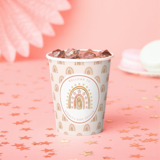 ボホレインボーウォーターカラーベビーシャワー 紙コップ (インサイチュ)