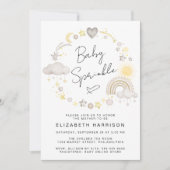 ボホレインボーウォーターカラーベビー散布機 招待状 (正面)