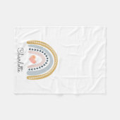 ボホレインボーウォーターカラー子供部屋 フリースブランケット (正面(横))