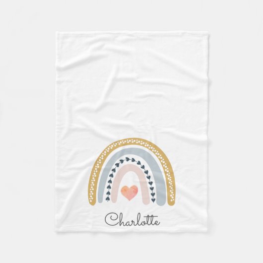 ボホレインボーウォーターカラー子供部屋 フリースブランケット (正面)