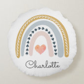 ボホレインボーウォーターカラー子供部屋 ラウンドクッション (裏面)