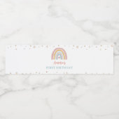 ボホレインボーウォーターボトルラベルバースデーパーティー ペットボトルラベル (シングルラベル)