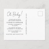 ボホレインボーウォーター色ベビーガールシャワー インビテーションポストカード (裏面)