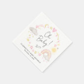 ボホレインボーウォーター色ベビーガールシャワー スタンダードカクテルナプキン (角)