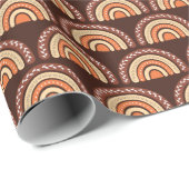 ボホレインボーオレンジとブラウン ラッピングペーパー (ロールコーナー)