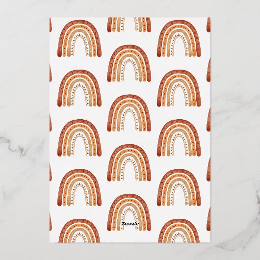 ボホレインボーカスタムバースデーパーティーフォイル招待状 箔招待状 (裏面)