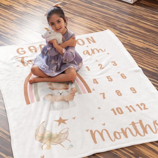 ボホレインボーカワイイベビーフォトベビーカーパーソナライズされた フリースブランケット