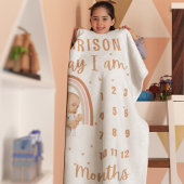 ボホレインボーカワイイベビーフォトベビーカーパーソナライズされた フリースブランケット