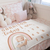 ボホレインボーカワイイベビーフォトベビーカーパーソナライズされた フリースブランケット