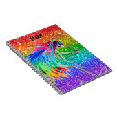 ボホレインボーカワイガールズグリッターユニコーンキッズ ノートブック (右側)