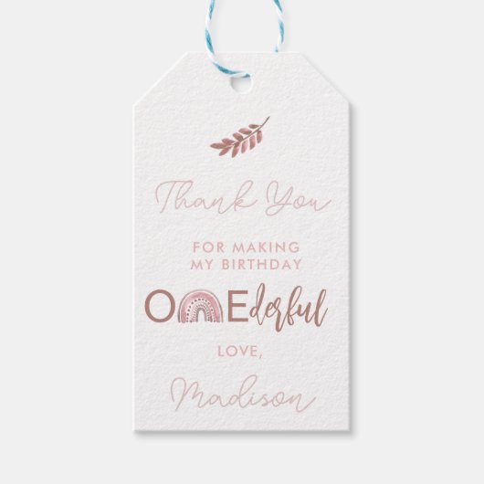 ボホレインボーガールオンダーフルサンキューギフトラベル ギフトタグ (正面)