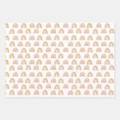 ボホレインボーガールバースデーパーティーの好意 ラッピングペーパーシート (正面3)