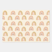 ボホレインボーガールバースデーパーティーの好意 ラッピングペーパーシート (正面2)