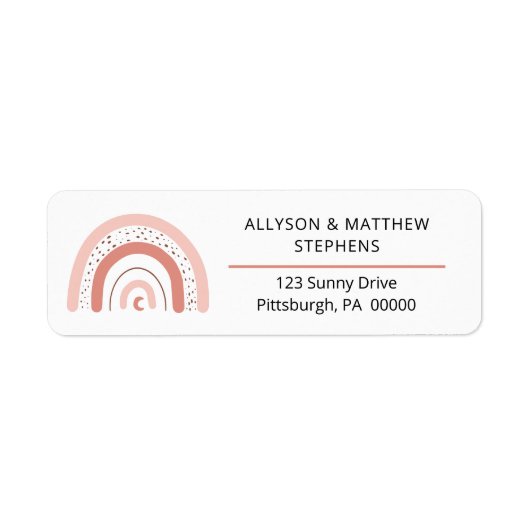 ボホレインボーガールベビーシャワー差出人住所ラベル ラベル (正面)