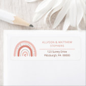 ボホレインボーガールベビーシャワー差出人住所 ラベル (インサイチュ)