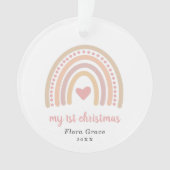 ボホレインボーガールベビーフォトマイ初めてのクリスマス オーナメント (正面)