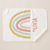 ボホレインボーキッズパーソナライズされた シェルパブランケット (正面(横))