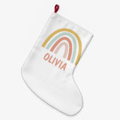ボホレインボーキッズパーソナライズされた ラージクリスマスストッキング (正面 (吊り時))