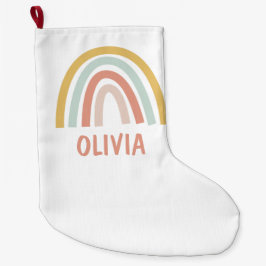 ボホレインボーキッズパーソナライズされた ラージクリスマスストッキング