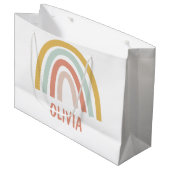 ボホレインボーキッズパーソナライズされた ラージペーパーバッグ (正面アングル)