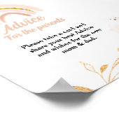 ボホレインボーグラスベビーシャワーアドバイス保護者サイン ポスター (角)