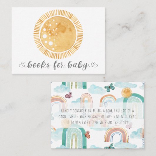  ボホレインボーサンシャインサモダンンブックスベビー 名刺 (正面/裏面)