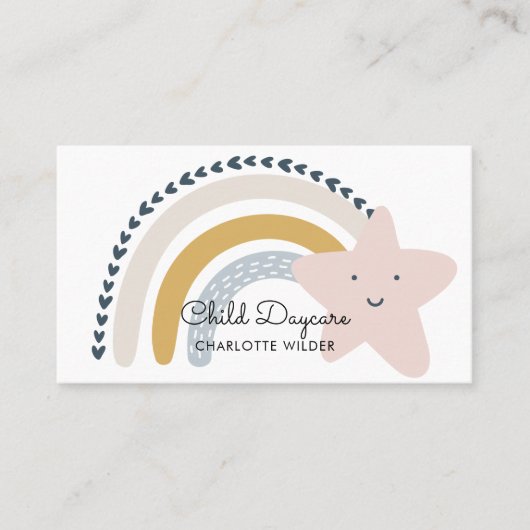 ボホレインボーチャイルドデイケージベイビーシッター 名刺 (正面)