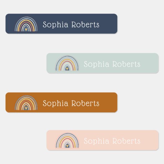 ボホレインボーテーマ防水キッズネームラベル ラベル (グループ)