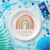 ボホレインボーハッピーバースデー  ペーパープレート (パーティー)