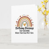 ボホレインボーバースデー恵みデザイン カード (黄色い花)