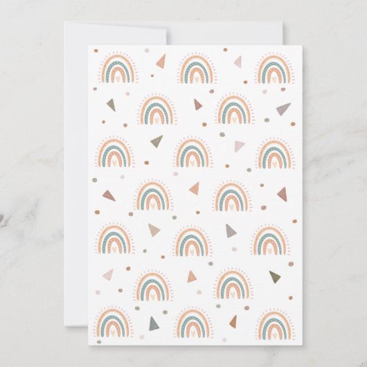 ボホレインボーパステルフィエスタファースト誕生日 招待状 (裏面)