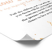 ボホレインボーパンパスグラスベイビーシャワーサイン ポスター (角)