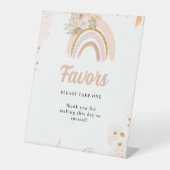 ボホレインボーパンパスグラスベビーシャワーサイン 台座サイン (正面)