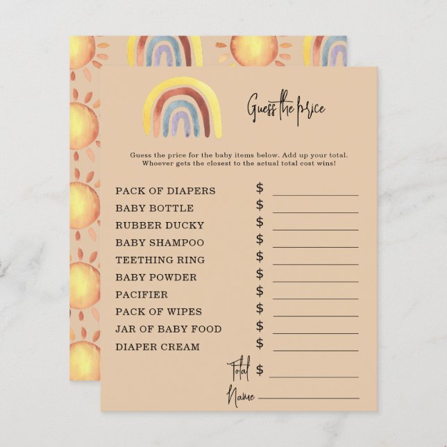 ボホレインボーパーティーゲーム |価格推測ゲーム (正面/裏面)