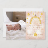 ボホレインボーピンキー魔法ダスト金ゴールド星パーティー 招待状 (正面)