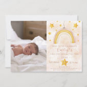 ボホレインボーピンキー魔法ダスト金ゴールド星パーティー 招待状 (正面)