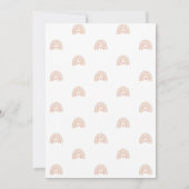 ボホレインボーピンクハートガールキュートファースト誕生日 招待状 (裏面)