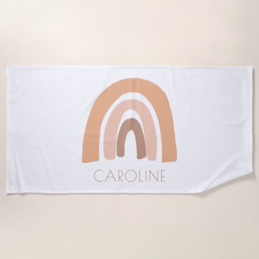 ボホレインボーピンクパステルキッズ ビーチタオル (正面)