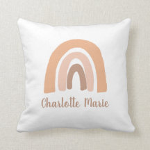 ボホレインボーピンクパーソナライズされたベビーガール枕
