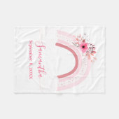 ボホレインボーピンクフローラ花ベビーブランケットギフト フリースブランケット (正面(横))