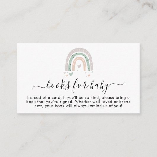 ボホレインボーブックベビーセージシャワー エンクロージャーカード (正面)
