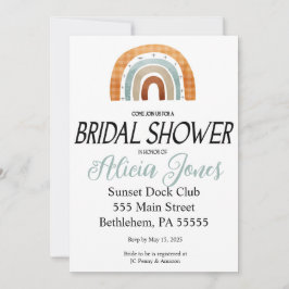 ボホレインボーブライダルシャワー招待 招待状