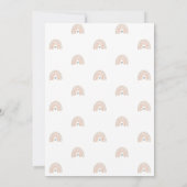 ボホレインボーブルーハートかわいい男の子ベビーシャワー 招待状 (裏面)