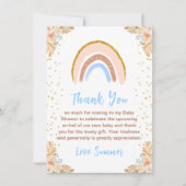 ボホレインボーブルーベビーシャワー サンキューカード (正面)