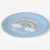 ボホレインボーベイビーシャワーブルーボーイ ペーパープレート (アングル)