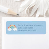 ボホレインボーベイビーシャワーブルーボーイ ラベル (インサイチュ)